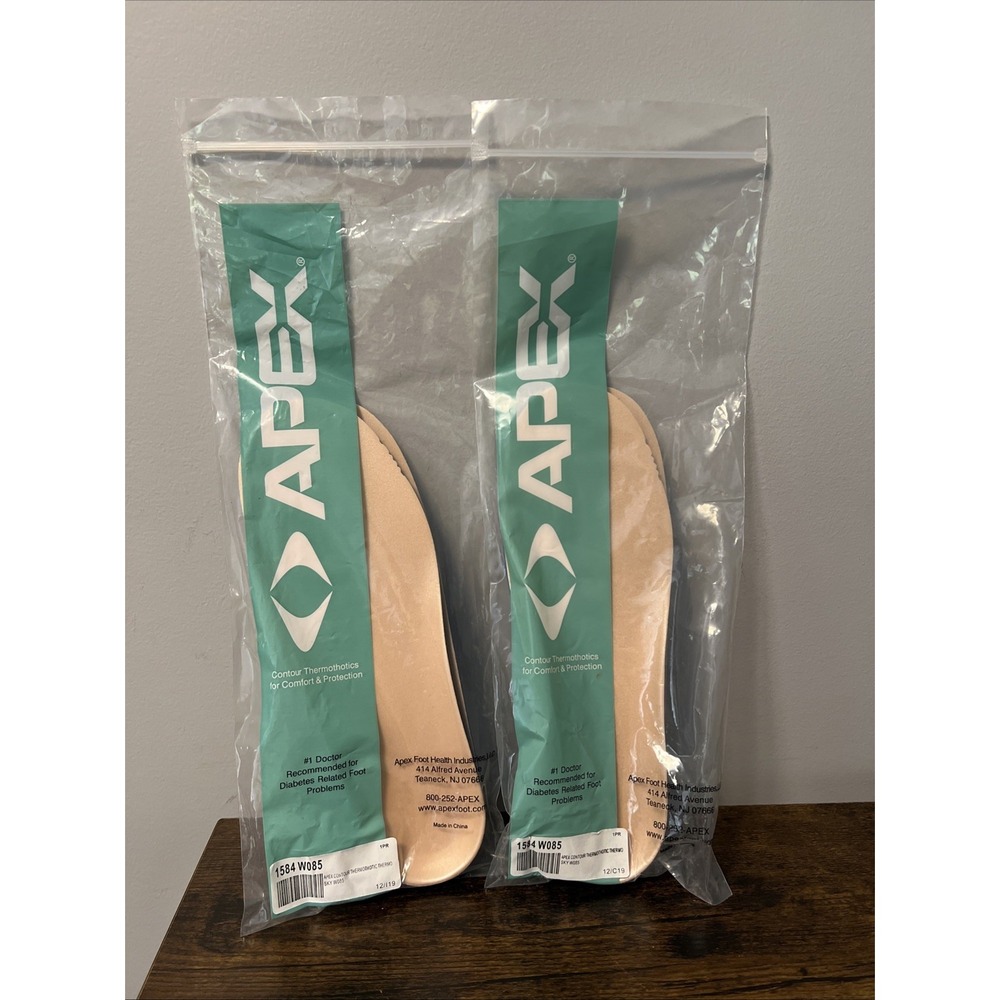 2-Pair Apex Contour Diabetes/Arthritis Thermothotic Inserts/Insoles Women Sz 8.5